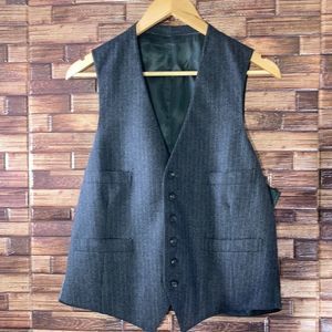 Mens Vintage Brooks Brothers Gray Pinstriped Wool Vest Size 41 R
